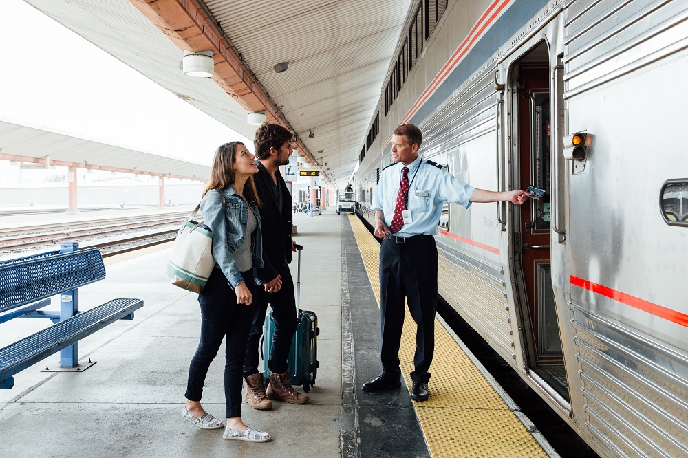 Boarding Amtrak Train