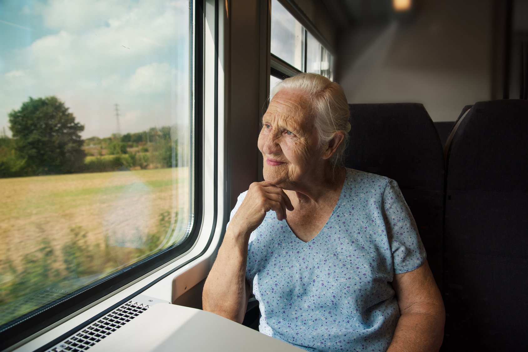 Elderly Woman on the Train