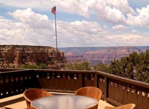 Balcony room view at the El Tovar Hotel Grand Canyon, AZ