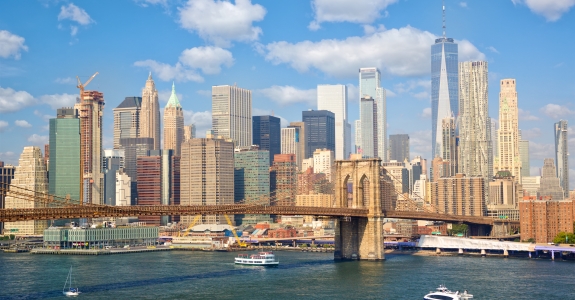 Northeastern United States brooklyn bridge and new york city skyline