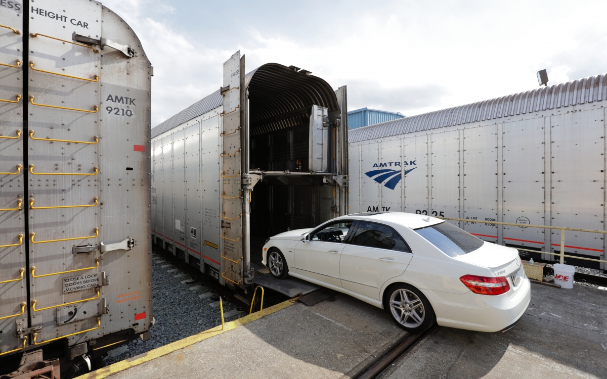 Loading Cars onto the Auto Train