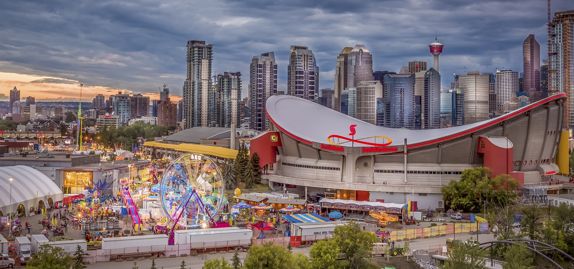 calgary stampede and city skyline