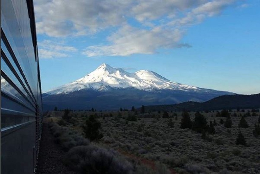 Mt. Shasta from Train