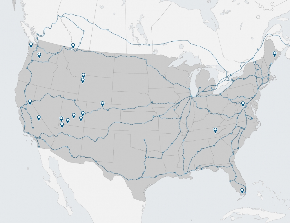 region map of National Parks region map of National Parks