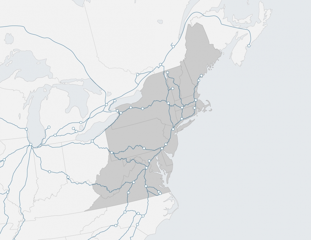 region map of Northeast region map of Northeast